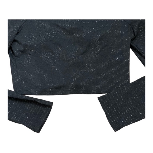 Lily Rose Black Sparkle Long Sleeve Bustier Crop Top Size Small - Picture 5 of 9
